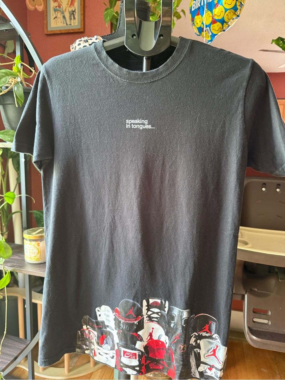 Jordan Black Short-Sleeve Tee with Sneaker Graphic